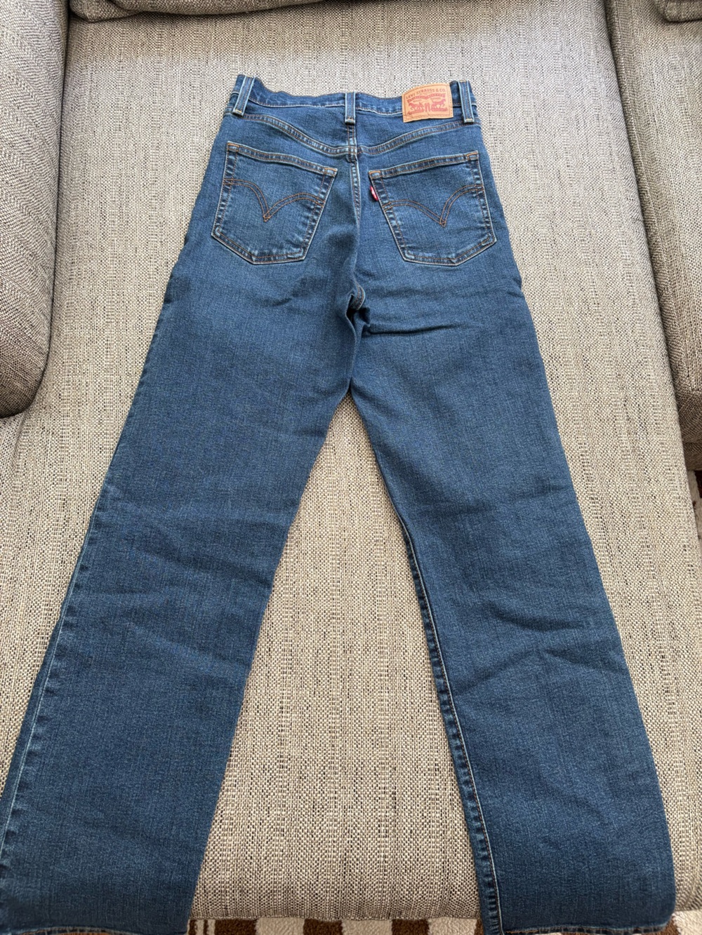 Levi High-Rise Ribcage Straight Leg Jeans - Medium Blue - 28 - Picture 2 of 3